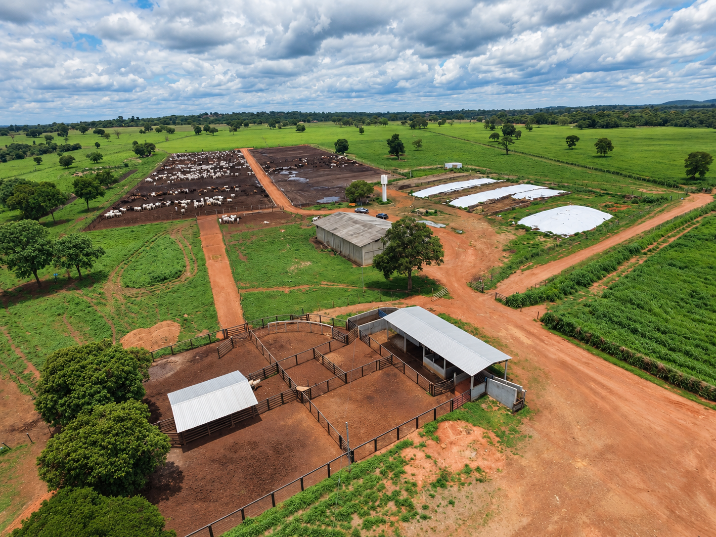 Confinamento de gado de corte em área rural