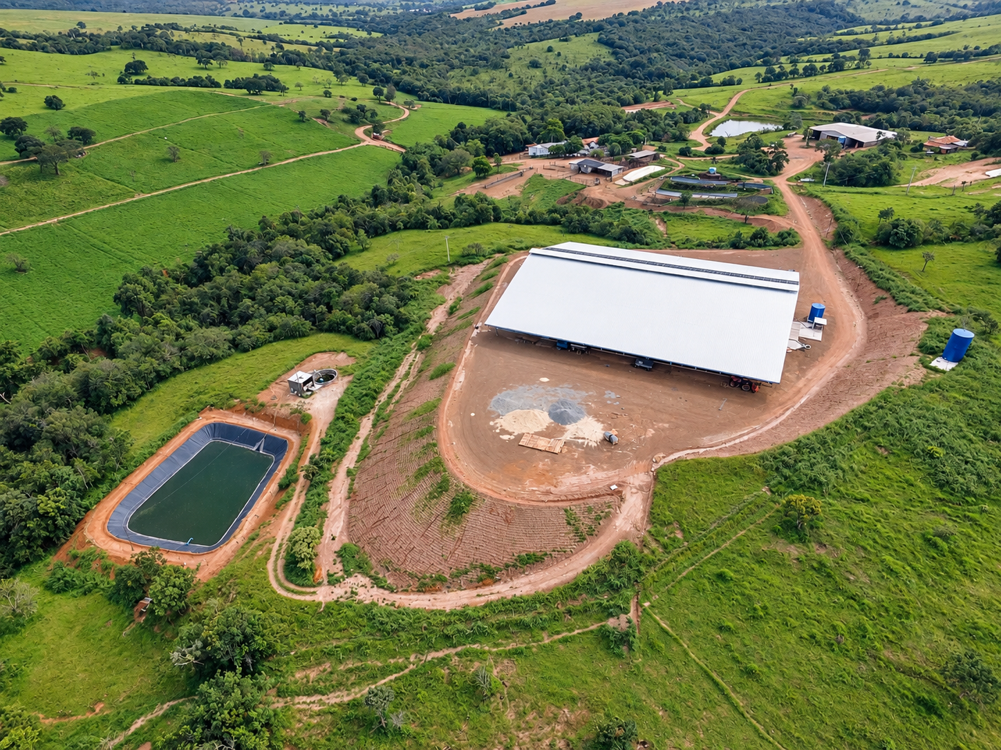 Confinamento de gado leiteiro em área rural